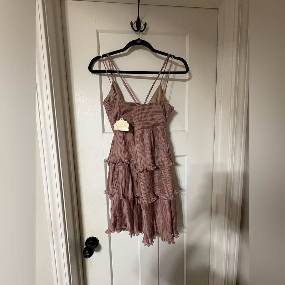 Altar’d State Tiered Ruffle Slip Dress - Dusty Rose - Picture 2 of 4